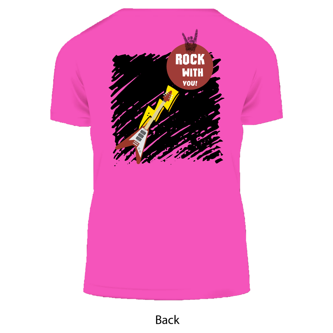Rock With You Matching Couple T-Shirts, Guitar Design,Short Sleeve, Set of 2 PCS