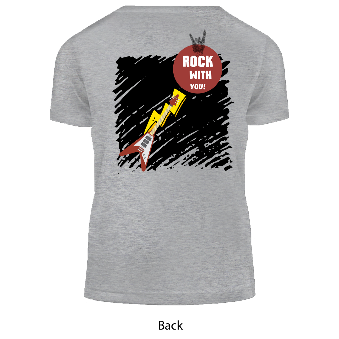 Rock With You Matching Couple T-Shirts, Guitar Design,Short Sleeve, Set of 2 PCS