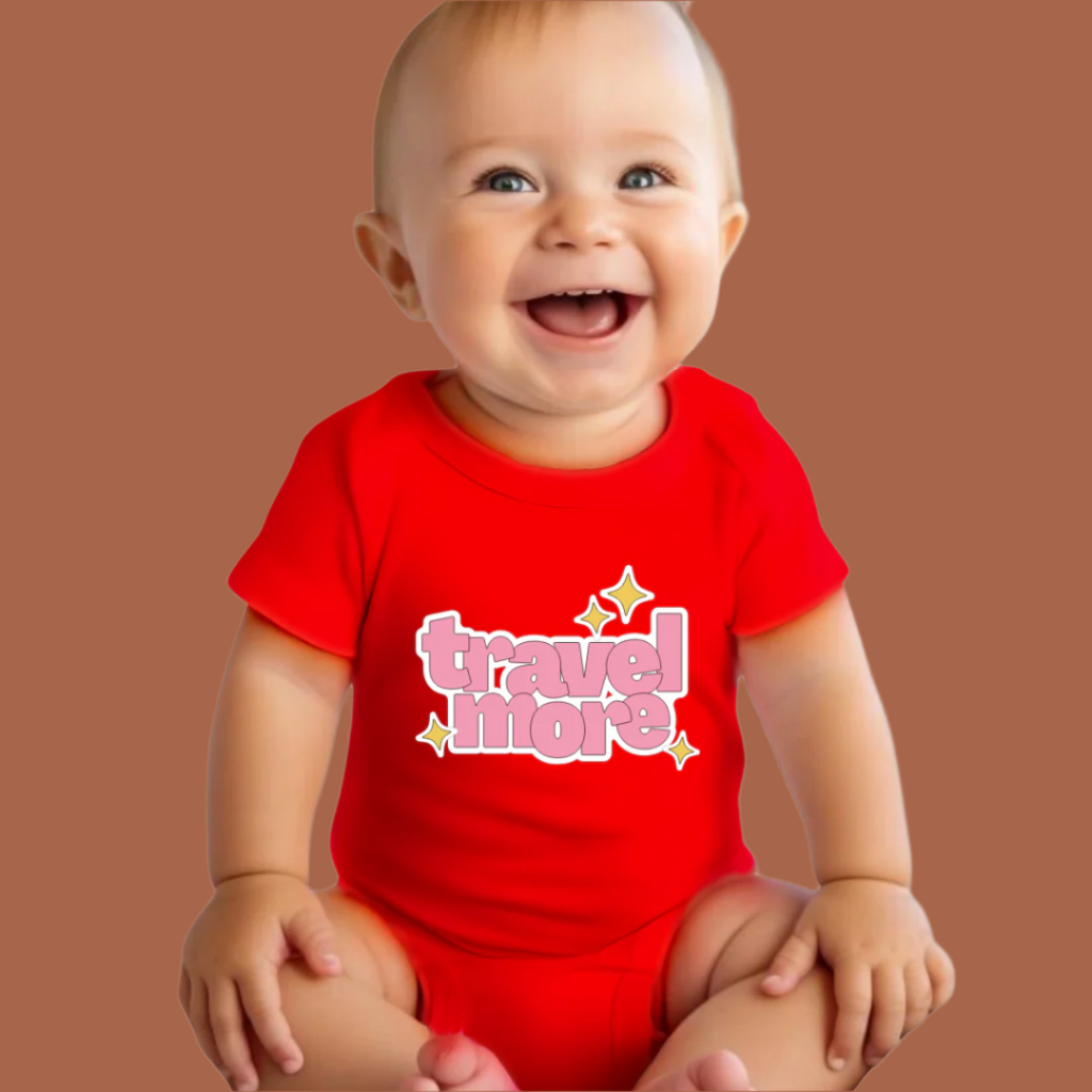 TRAVEL MORE, 100% Cotton Bodysuit,TRAVEL Outfit